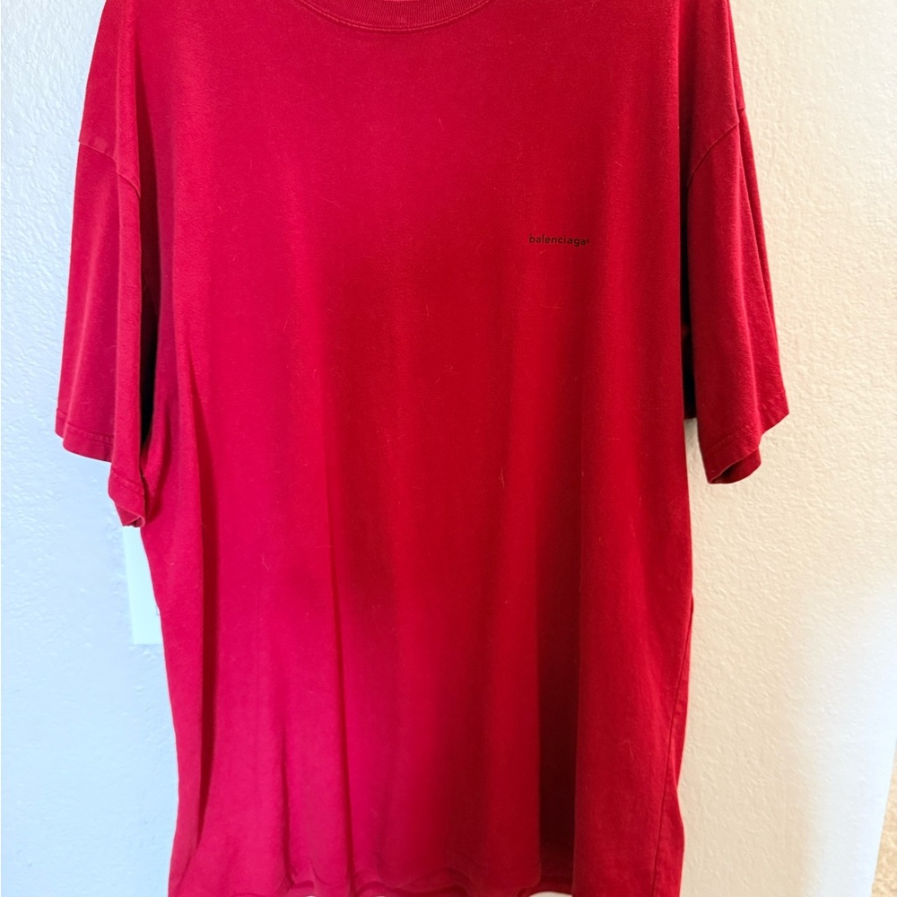 Balenciaga Bold Red Short Sleeve Tee